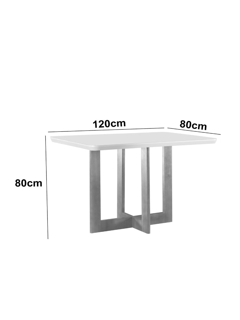 Mesa para Sala de Jantar Patros 120cm Madeira com Vidro Moderna Mobília - Grafite com Imbuia