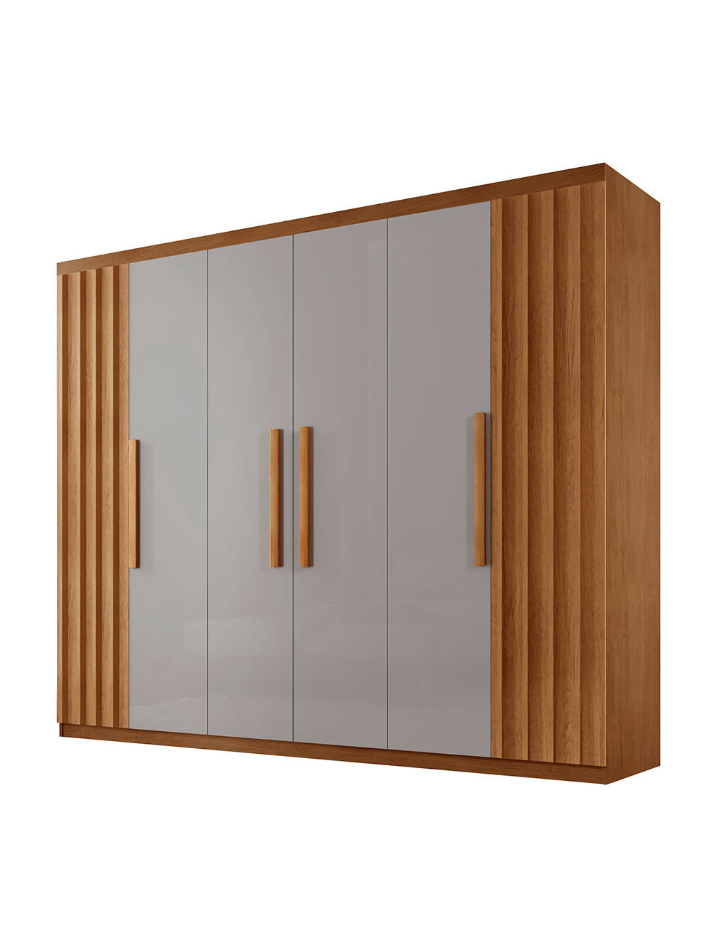 Guarda Roupa Casal Roma MDF 6 Portas e 2 Gavetas - Naturalle/Off White