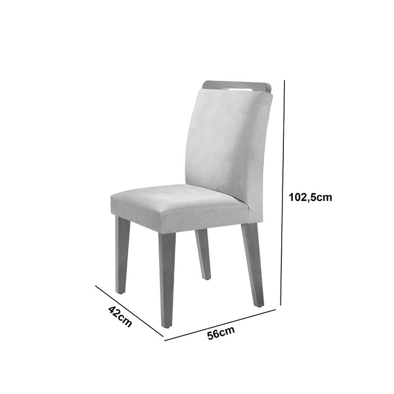 Conjunto Sala de Jantar Mesa Olimpia 120 Cm em MDF e 4 Cadeiras Athenas