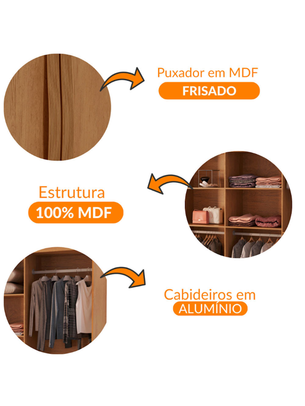 Guarda Roupa Casal Dunas com 8 Portas e 4 Gavetas MDF Moderna