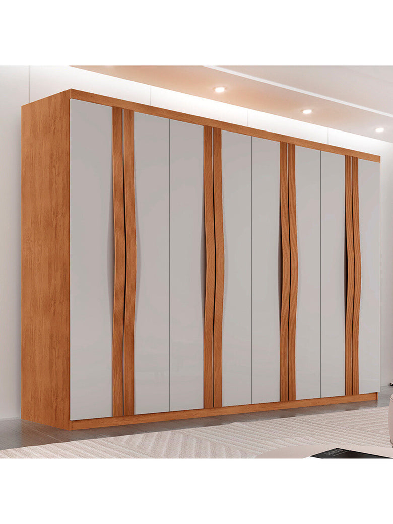 Guarda Roupa Casal Dunas com 8 Portas e 4 Gavetas MDF Moderna