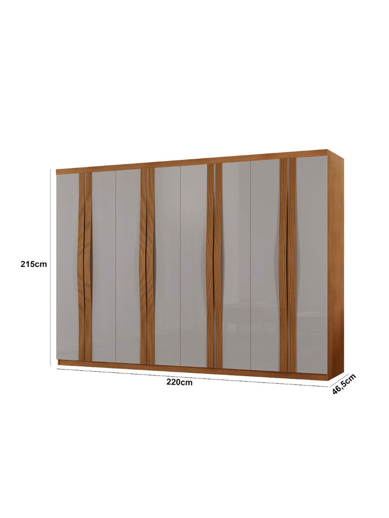 Guarda Roupa Casal Dunas com 8 Portas e 4 Gavetas MDF Moderna