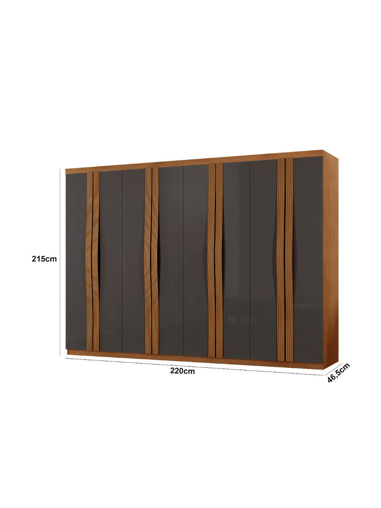 Guarda Roupa Casal Dunas com 8 Portas e 4 Gavetas MDF Moderna