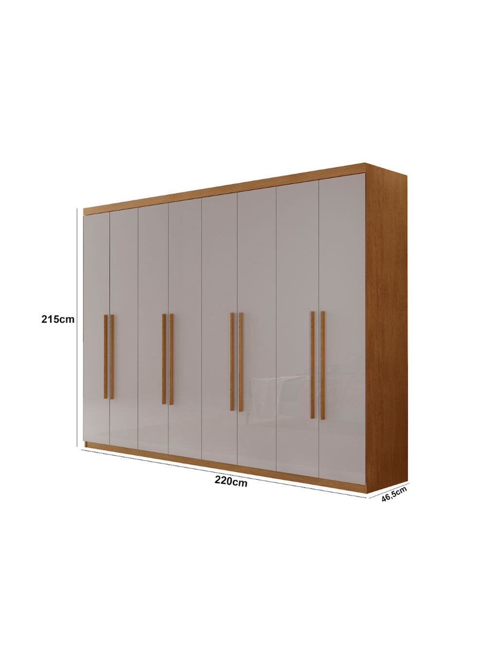 Guarda Roupa Casal Heros com 8 Portas e 4 Gavetas MDF Moderna