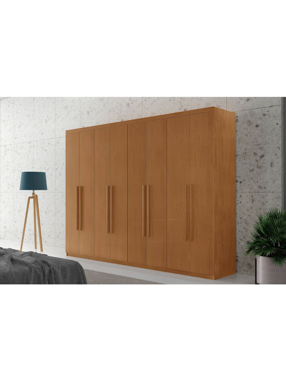Guarda Roupa Casal Heros com 8 Portas e 4 Gavetas MDF Moderna - Naturalle