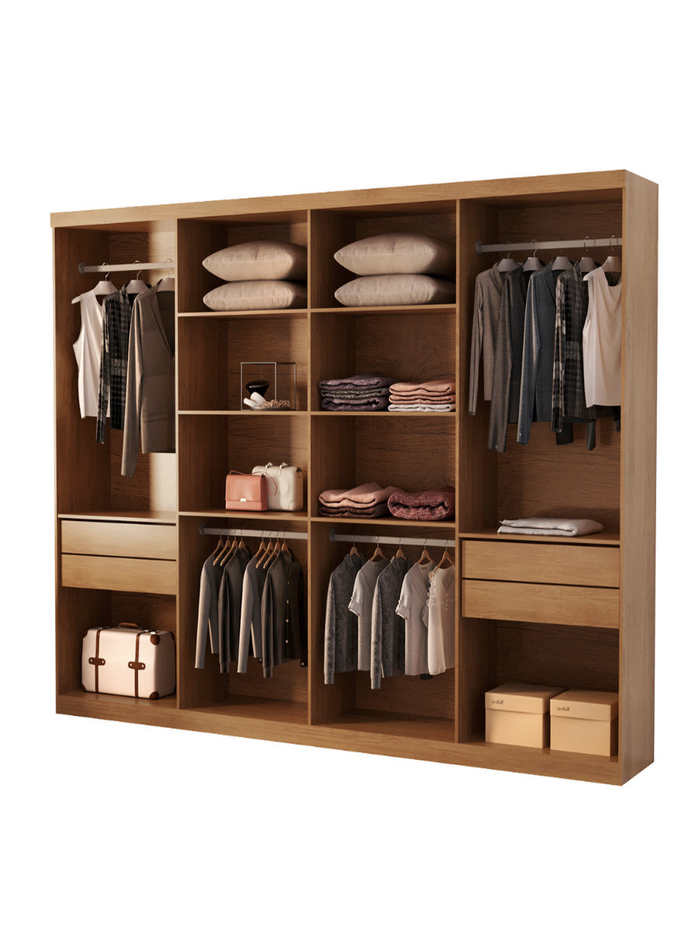 Guarda Roupa Casal Heros com 8 Portas e 4 Gavetas MDF Moderna