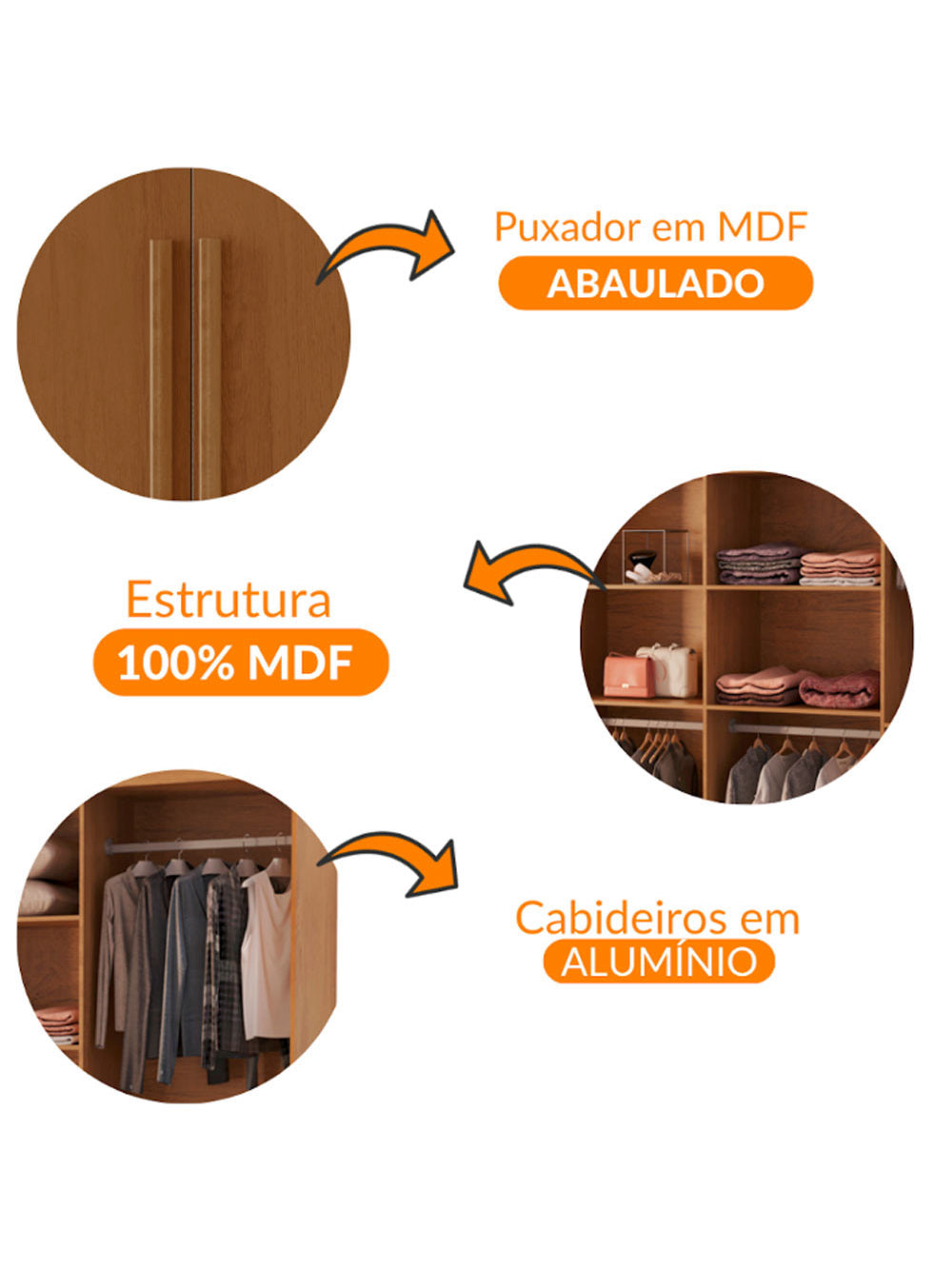 Guarda Roupa Casal Heros com 8 Portas e 4 Gavetas MDF Moderna
