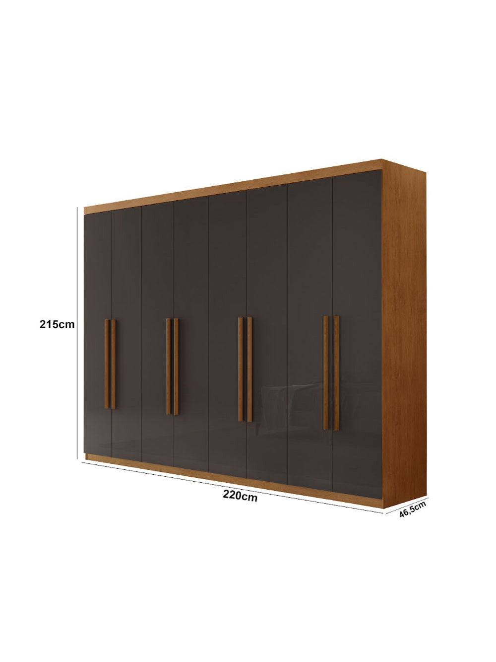 Guarda Roupa Casal Heros com 8 Portas e 4 Gavetas MDF Moderna