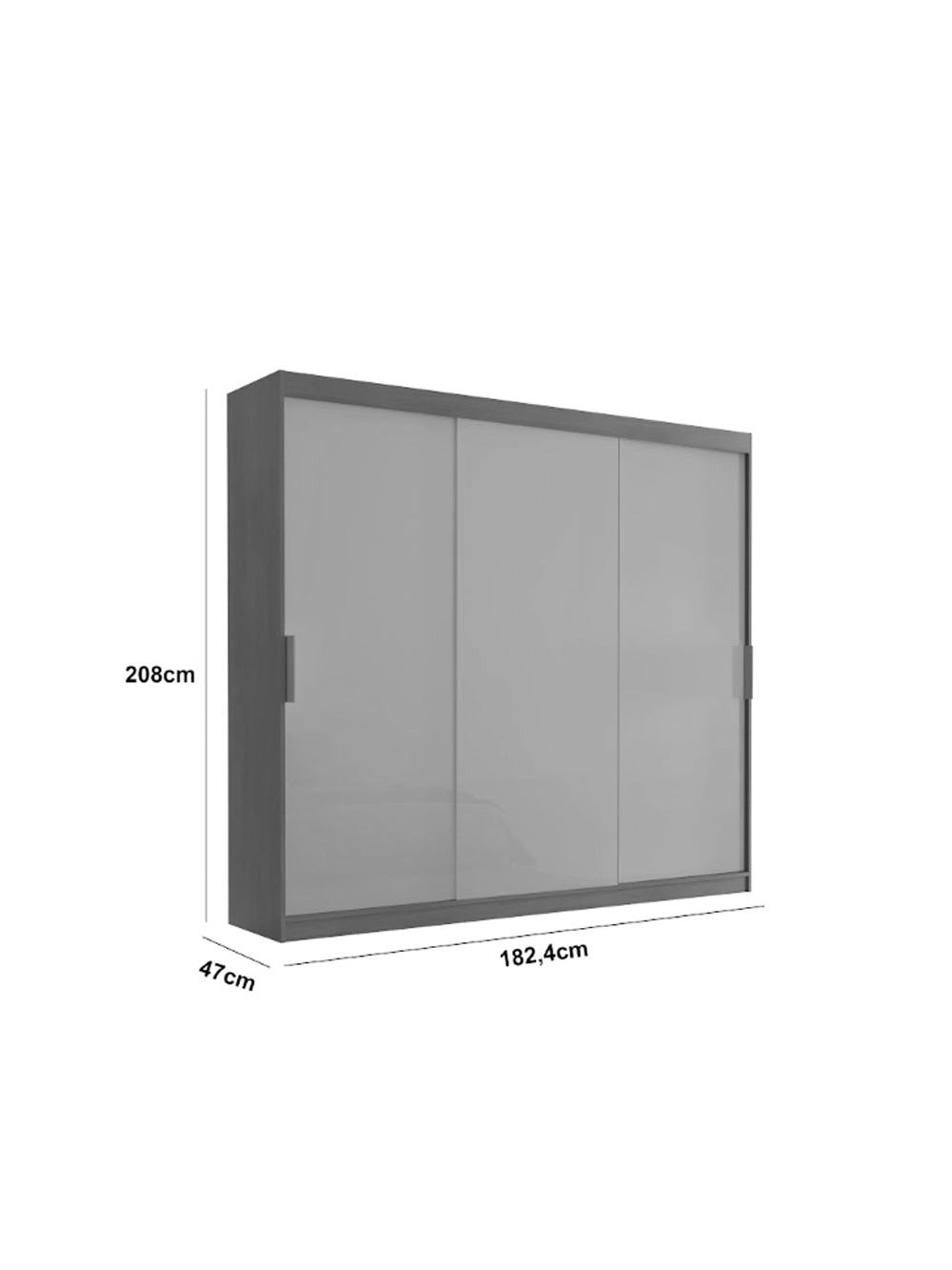Guarda Roupa Casal Vitor em MDF com 3 Portas e 6 Cabideiros Moderna - Branco