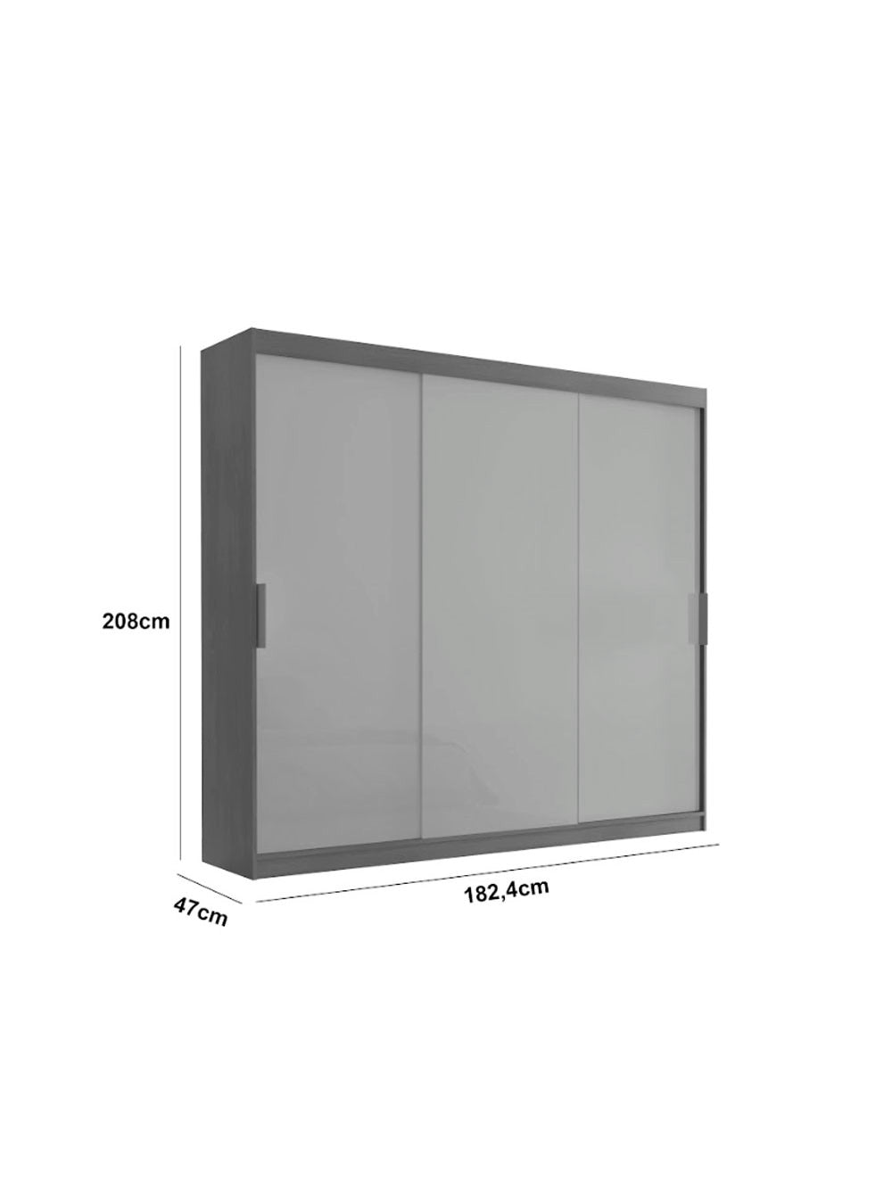 Guarda Roupa Casal Vitor Premium com 3 Portas com Espelho e 6 Cabideiros Moderna - Branco