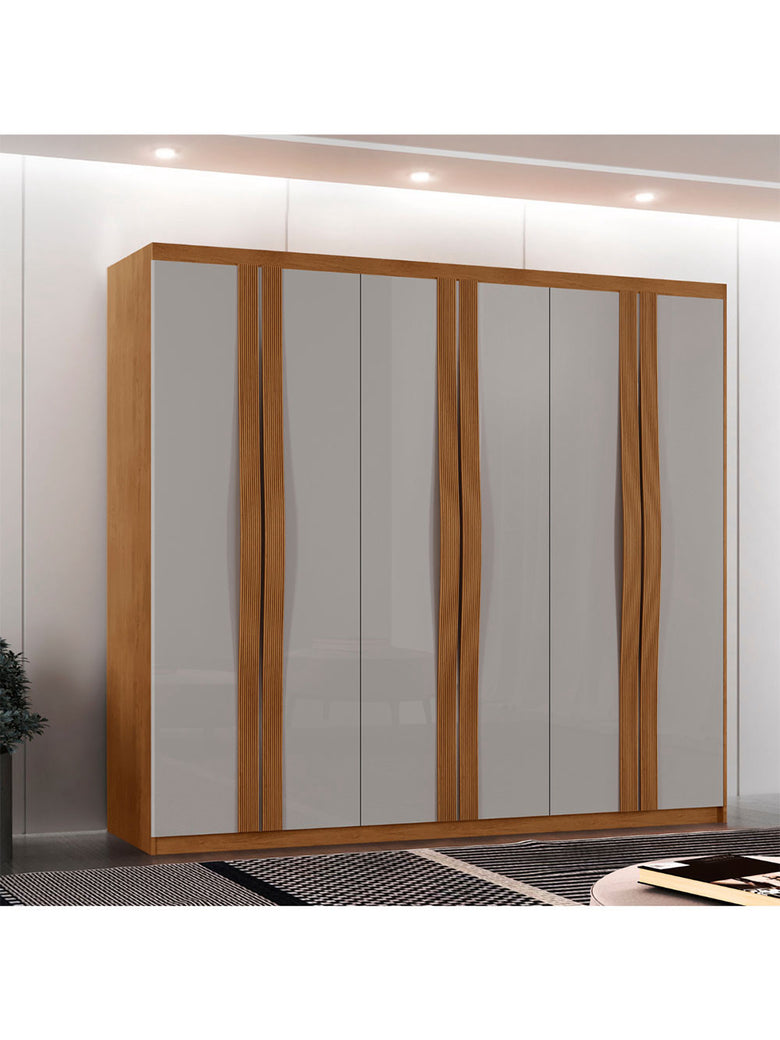 Guarda Roupa Casal Dunas MDF 6 Portas e 2 Gavetas Moderna