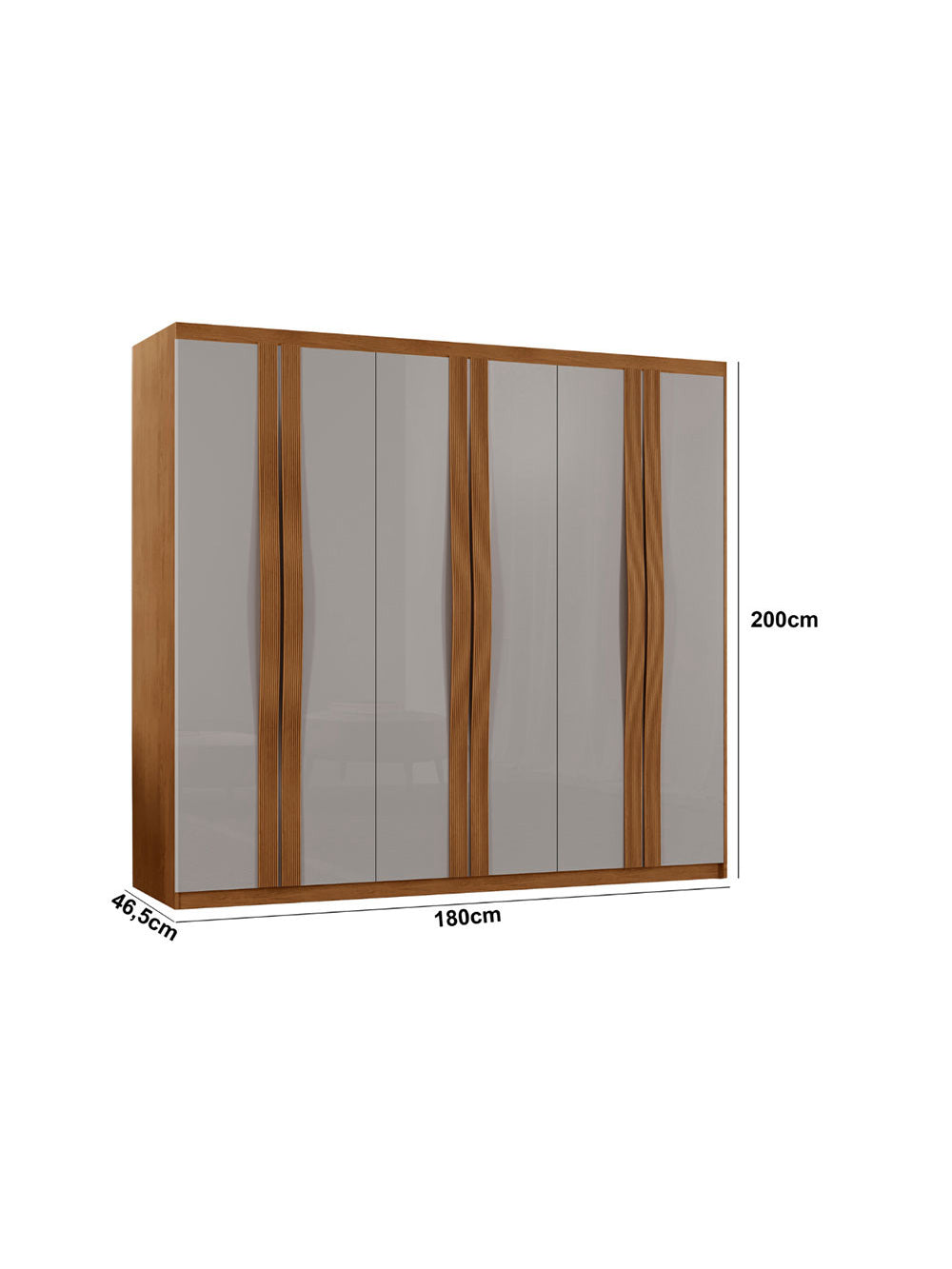 Guarda Roupa Casal Dunas MDF 6 Portas e 2 Gavetas Moderna