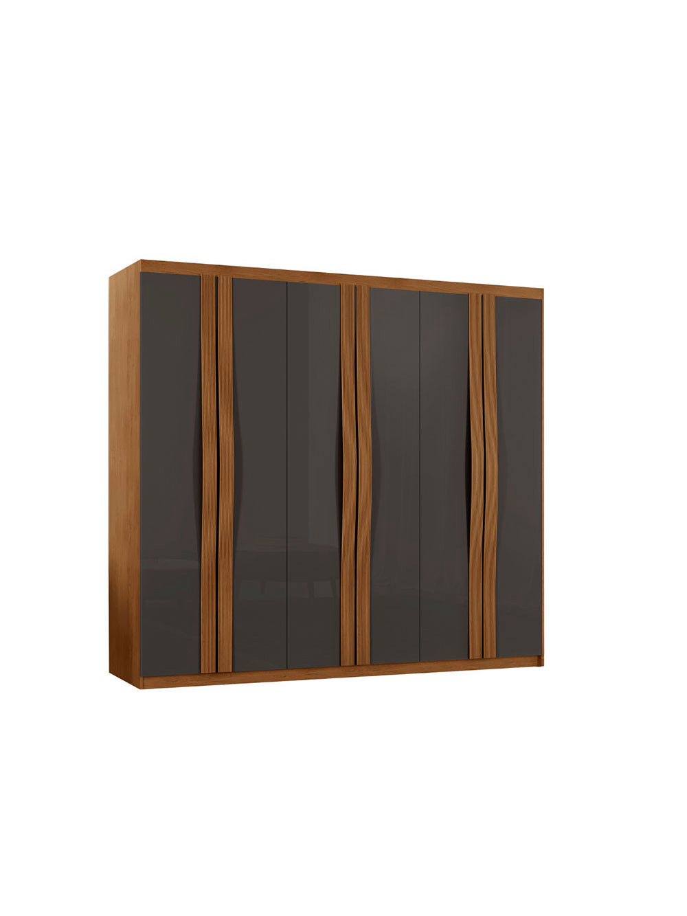 Guarda Roupa Casal Dunas MDF 6 Portas e 2 Gavetas Moderna - Naturalle Grafite