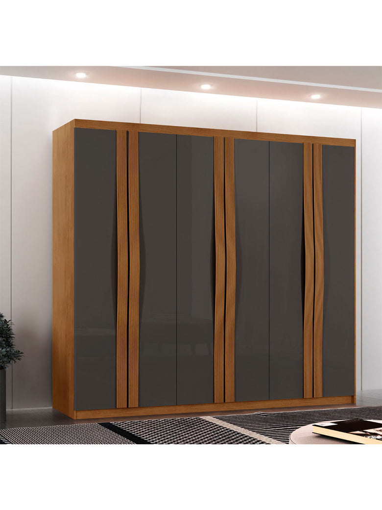 Guarda Roupa Casal Dunas MDF 6 Portas e 2 Gavetas Moderna