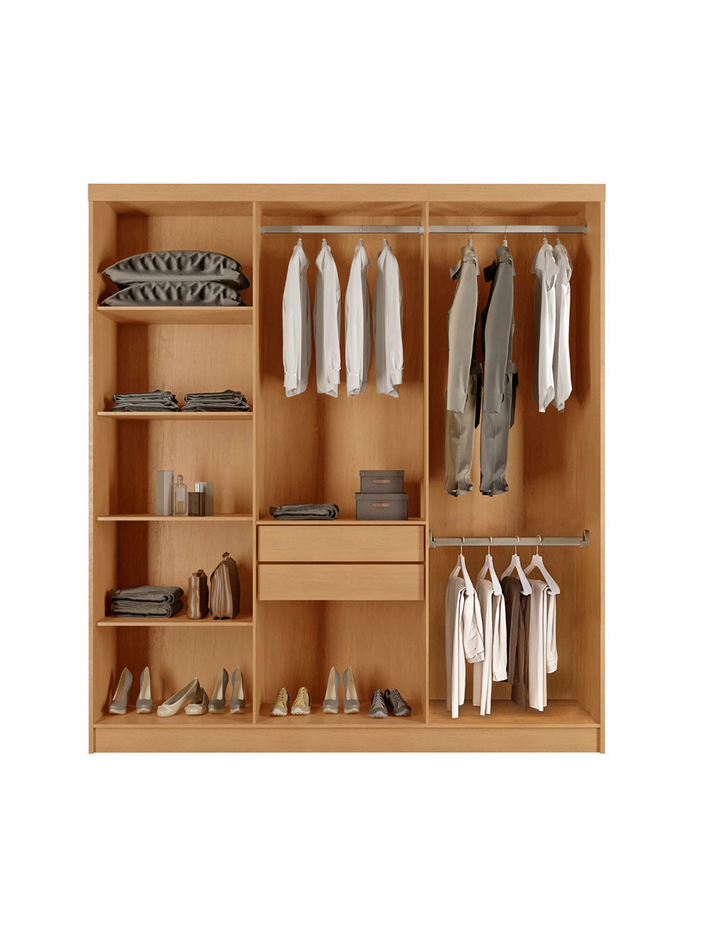 Guarda Roupa Casal Dunas MDF 6 Portas e 2 Gavetas Moderna