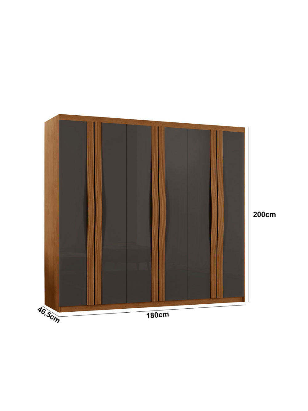 Guarda Roupa Casal Dunas MDF 6 Portas e 2 Gavetas Moderna