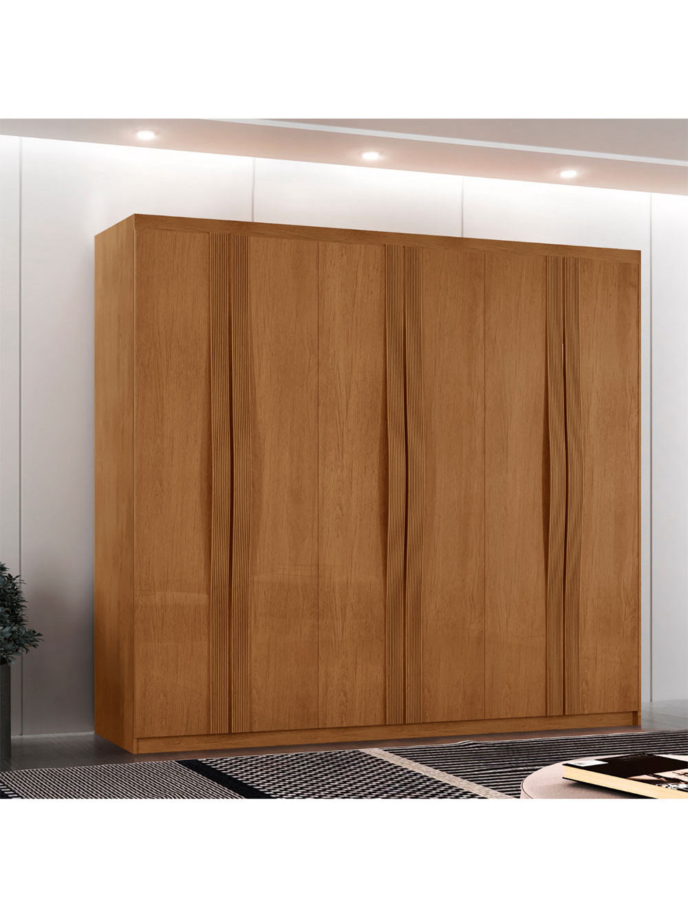 Guarda Roupa Casal Dunas MDF 6 Portas e 2 Gavetas Moderna