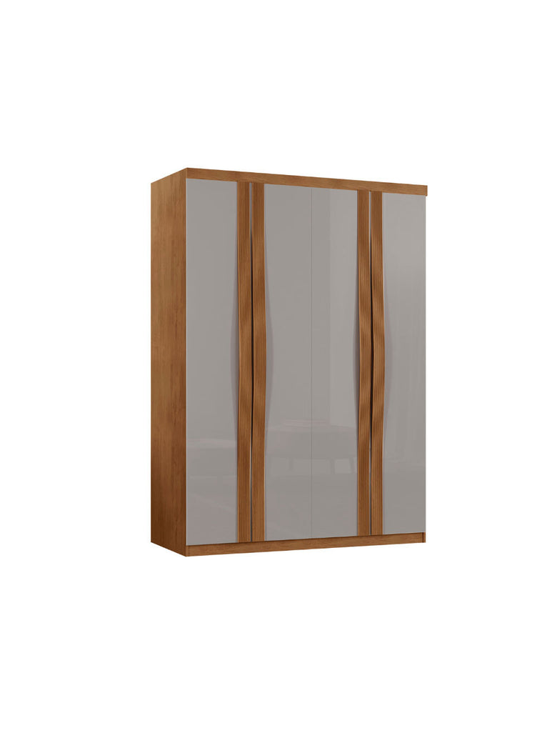 Guarda Roupa Solteiro Dunas MDF 4 Portas e 2 Gavetas Moderna