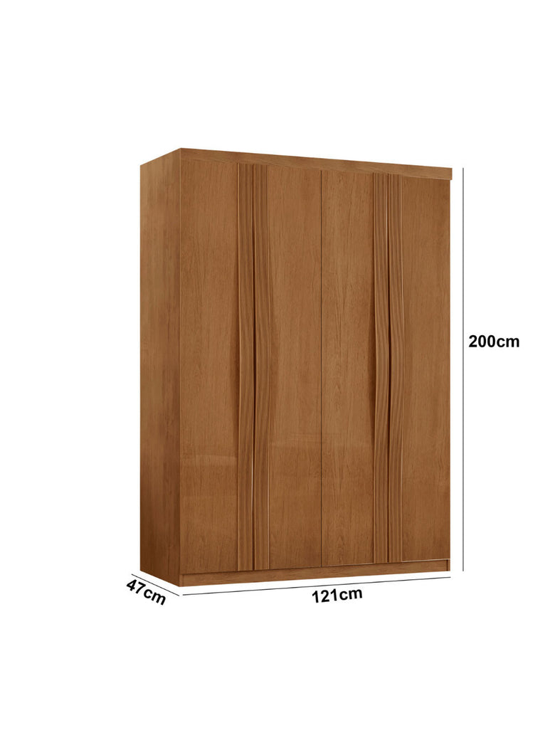 Guarda Roupa Solteiro Dunas MDF 4 Portas e 2 Gavetas Moderna