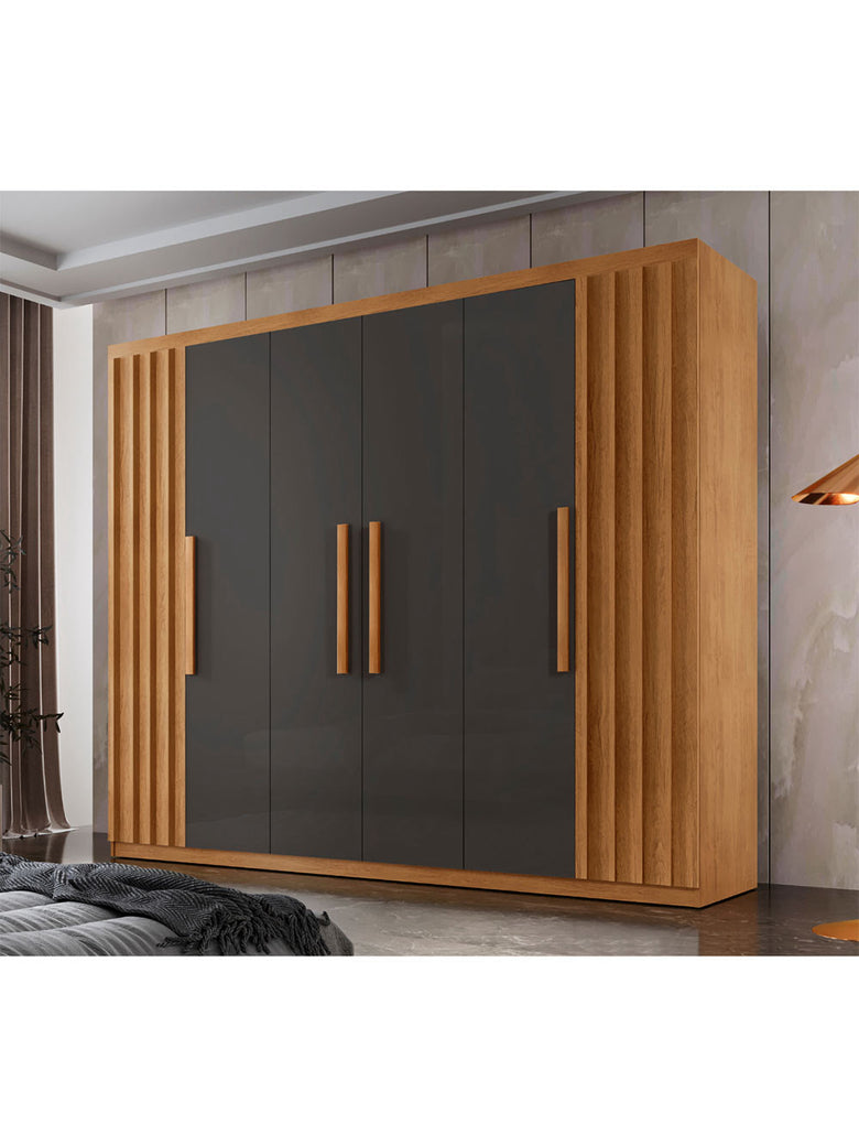 Guarda Roupa Casal Roma MDF 6 Portas e 2 Gavetas Moderna