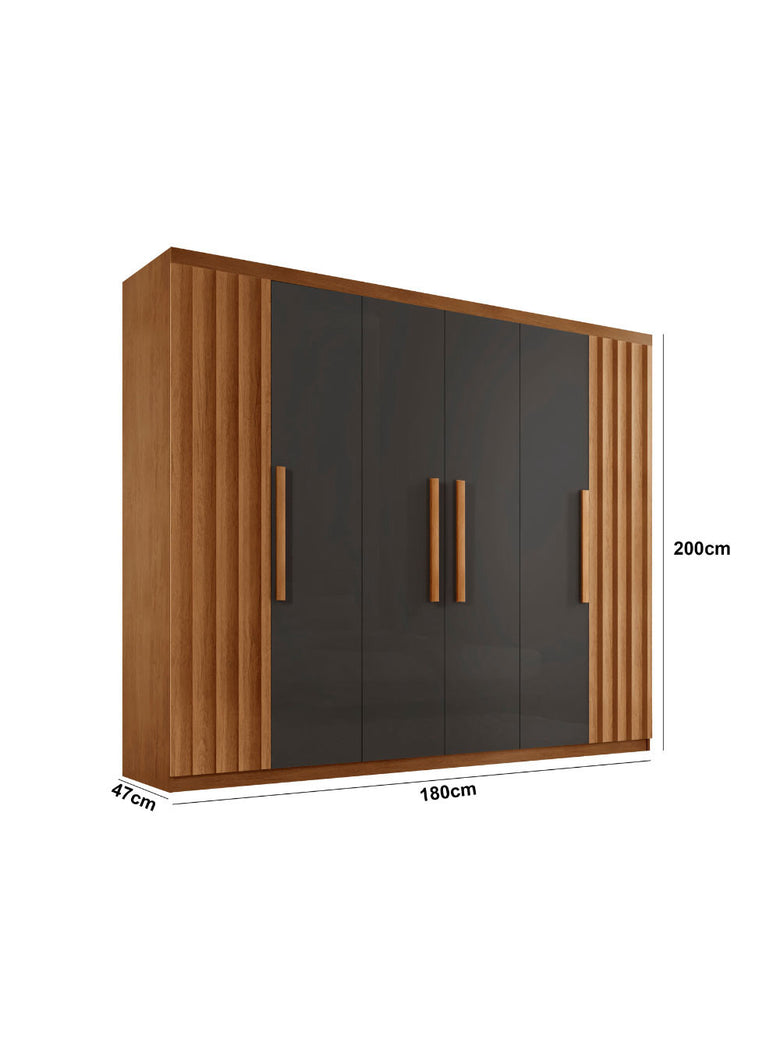 Guarda Roupa Casal Roma MDF 6 Portas e 2 Gavetas Moderna