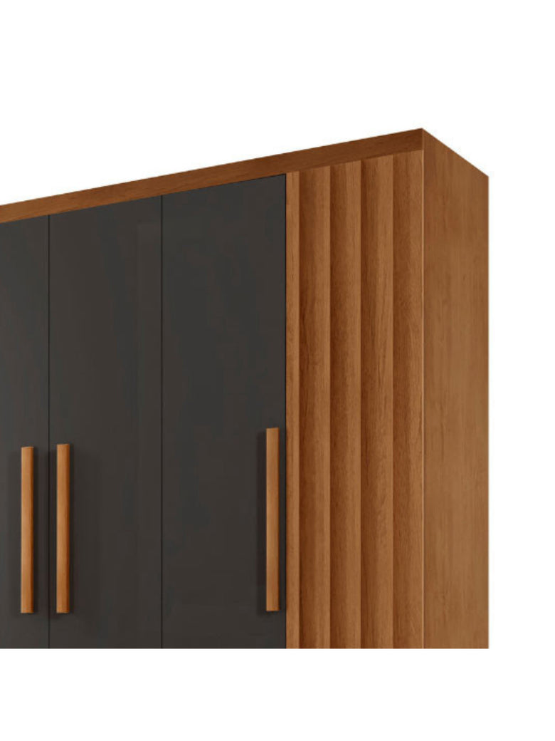 Guarda Roupa Casal Roma MDF 6 Portas e 2 Gavetas Moderna