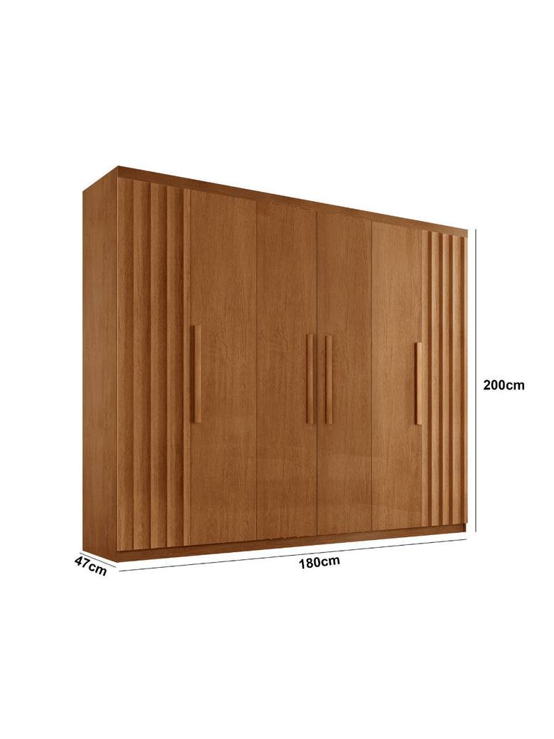 Guarda Roupa Casal Roma MDF 6 Portas e 2 Gavetas Moderna
