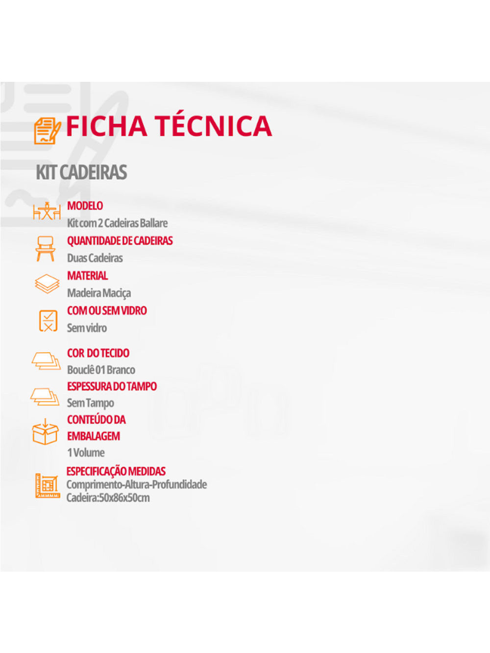 Conjunto com 2 cadeiras Ballare em Madeira Maciça para Sala de Jantar