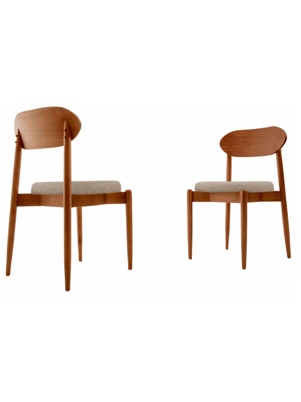 Conjunto com 2 cadeiras Ballare em Madeira Maciça para Sala de Jantar - Milano/ Cinam.imbuia