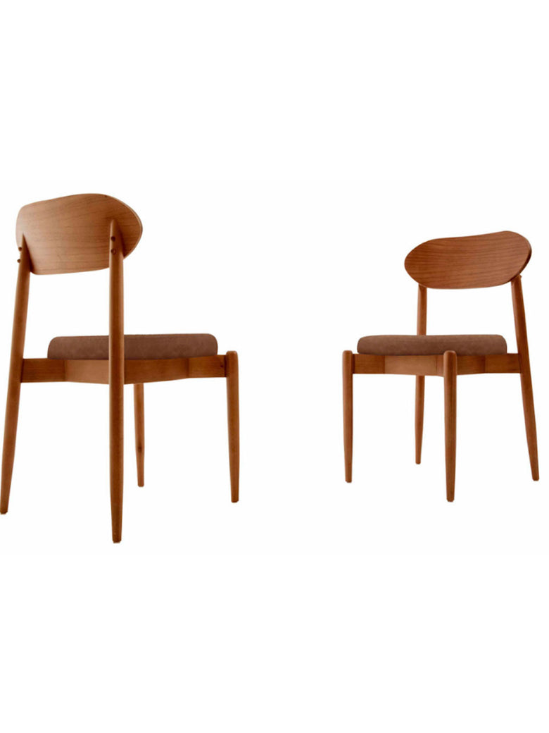 Conjunto com 2 cadeiras Ballare em Madeira Maciça para Sala de Jantar