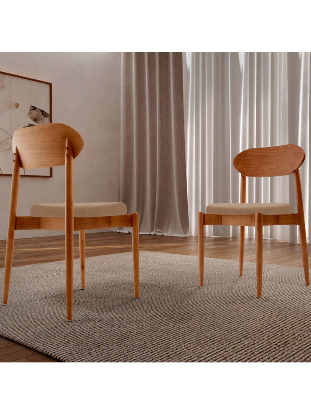 Conjunto com 2 cadeiras Ballare em Madeira Maciça para Sala de Jantar - Prada/Cinam.imbuia
