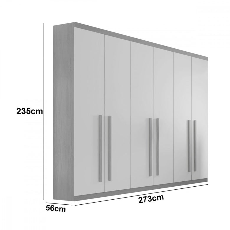 Guarda Roupa Casal Maya 100 MDF 6 Portas e 6 Gavetas - Rufato