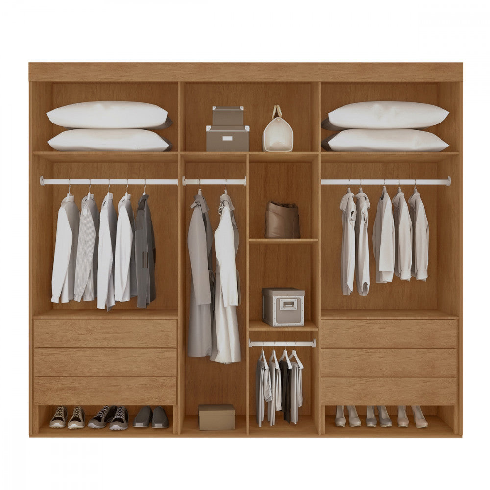 Guarda Roupa Casal Maya 100 MDF 6 Portas e 6 Gavetas - Rufato