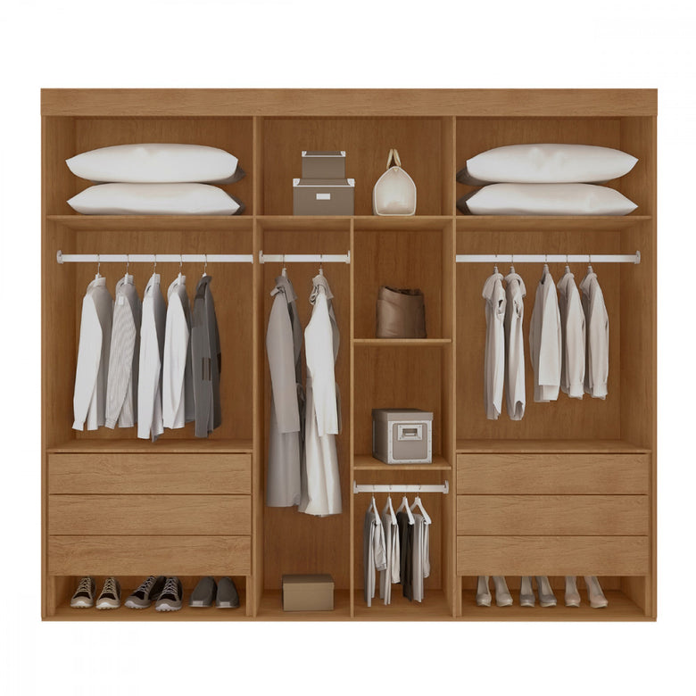 Guarda Roupa Casal Maya 100 MDF 6 Portas e 6 Gavetas - Rufato