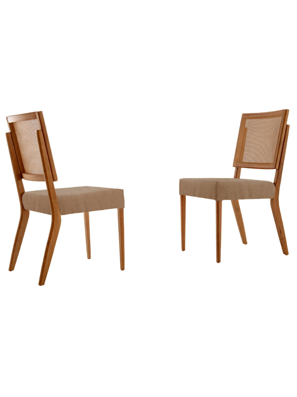 Conjunto com 2 cadeiras Aila em Madeira Maciça para Sala de Jantar Moderna Mobília