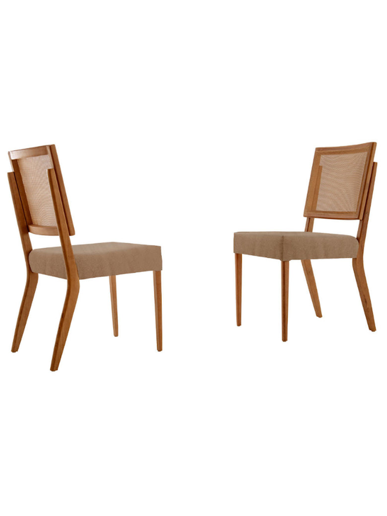 Conjunto com 2 cadeiras Aila em Madeira Maciça para Sala de Jantar Moderna Mobília