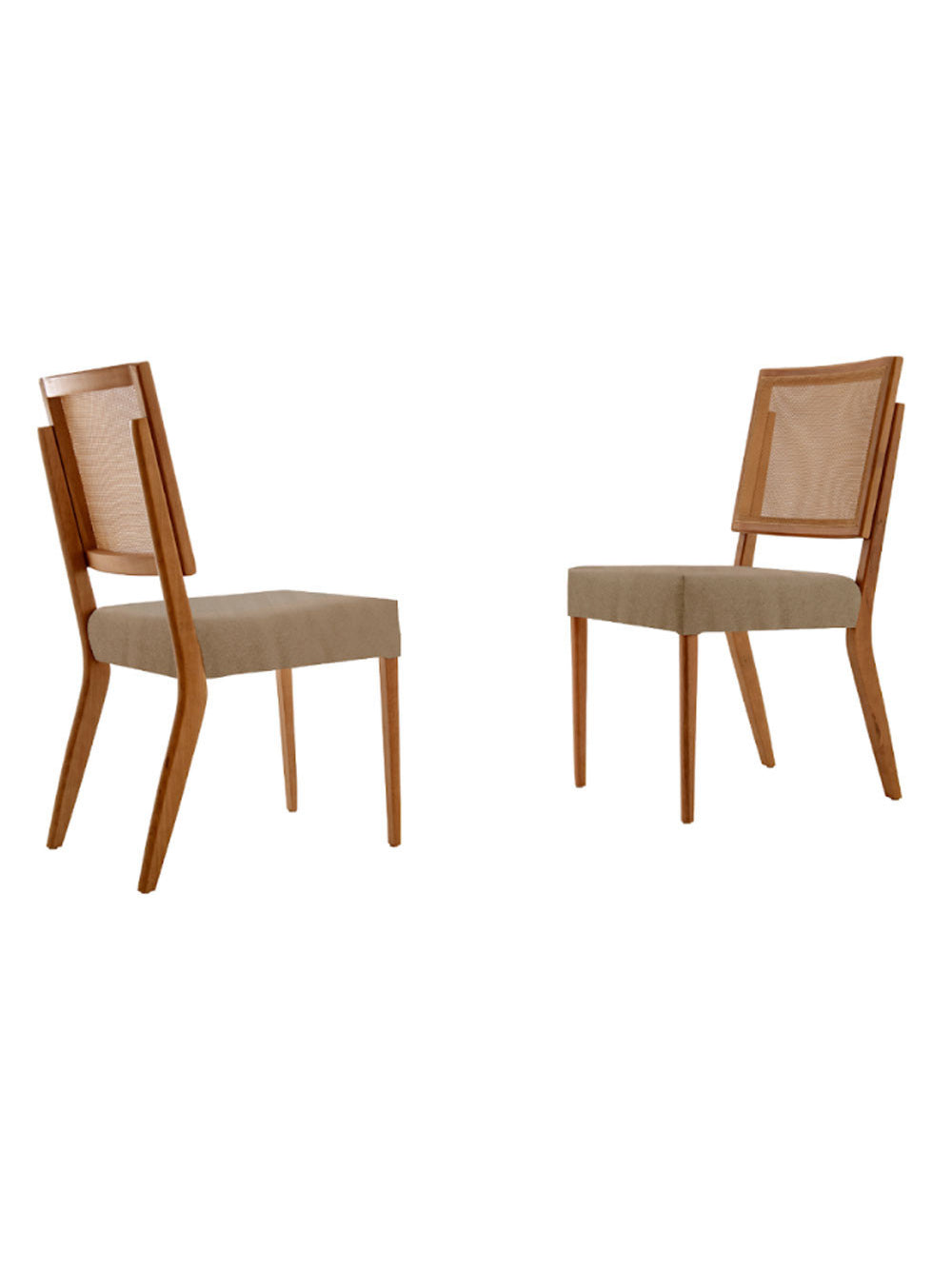 Conjunto com 2 cadeiras Aila em Madeira Maciça para Sala de Jantar Moderna Mobília