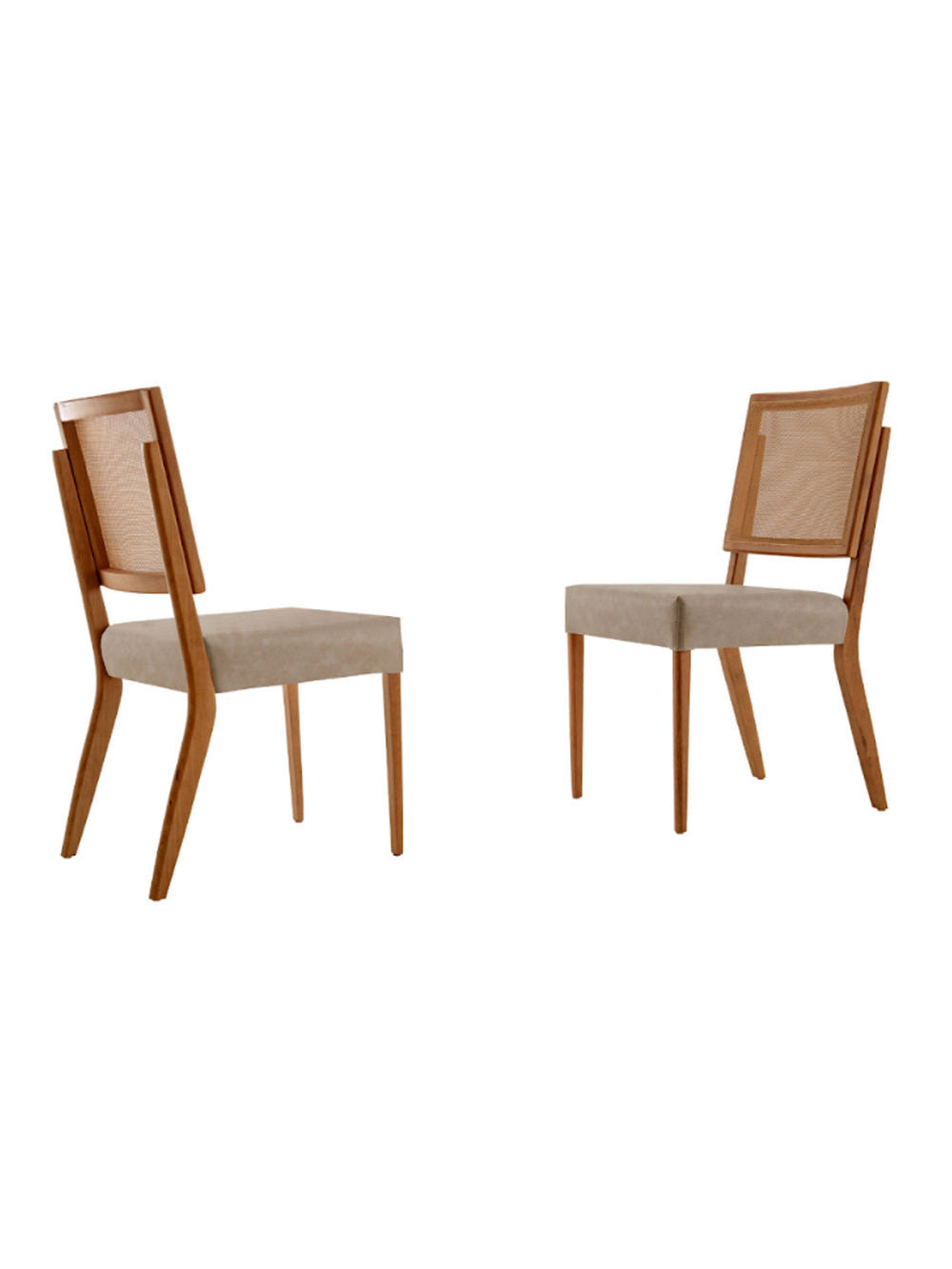 Conjunto com 2 cadeiras Aila em Madeira Maciça para Sala de Jantar Moderna Mobília