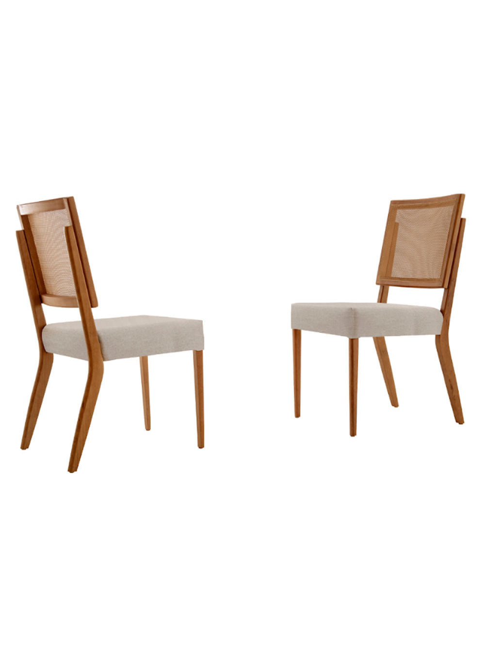 Conjunto com 2 cadeiras Aila em Madeira Maciça para Sala de Jantar Moderna Mobília