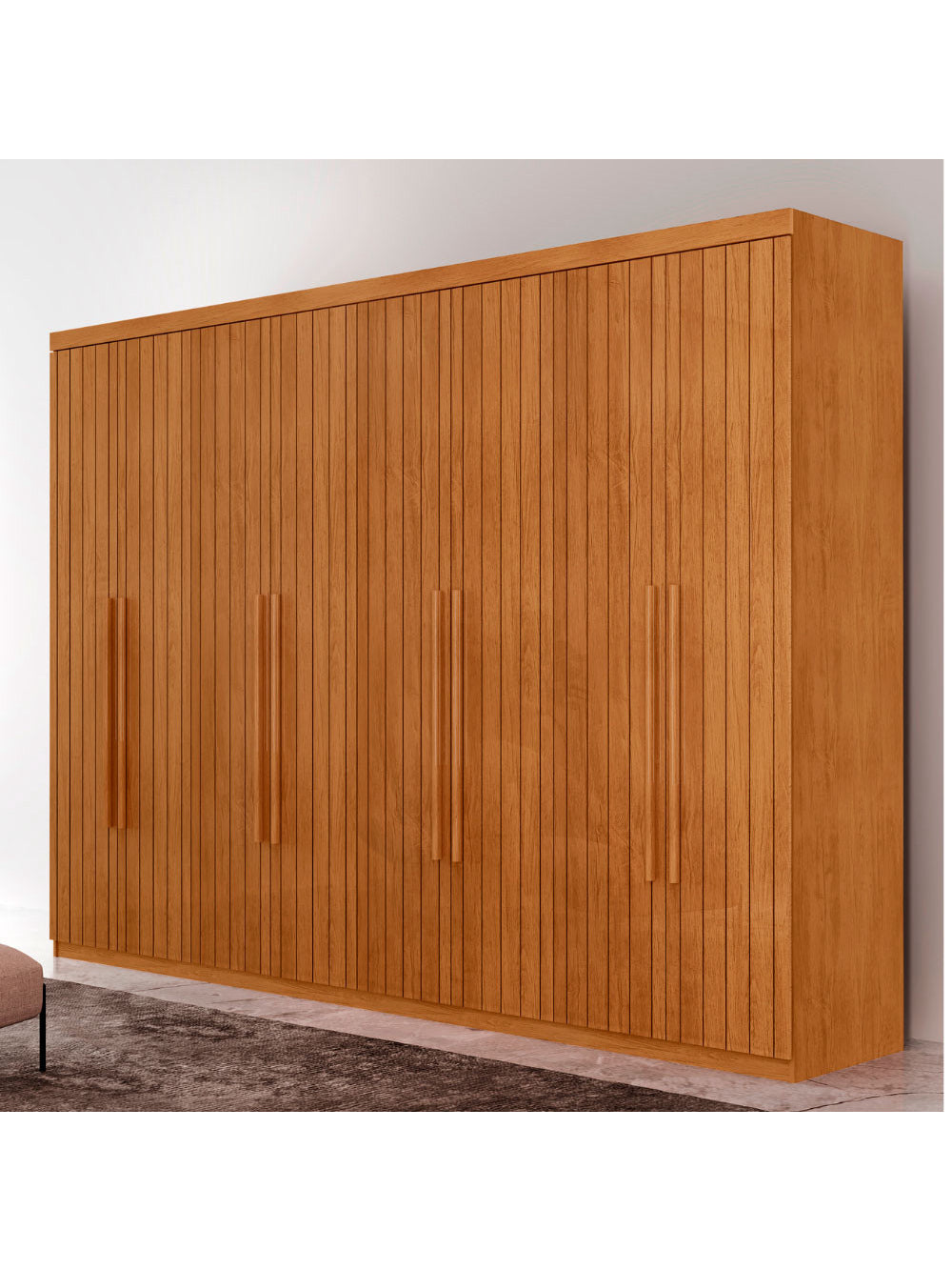 Guarda Roupa Casal Marrocos MDF 8 Portas 4 Gavetas Moderna Mobília - Naturalle