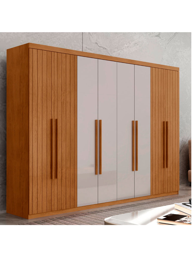 Guarda Roupa Casal Toronto MDF 8 Portas e 4 Gavetas Moderna Mobília