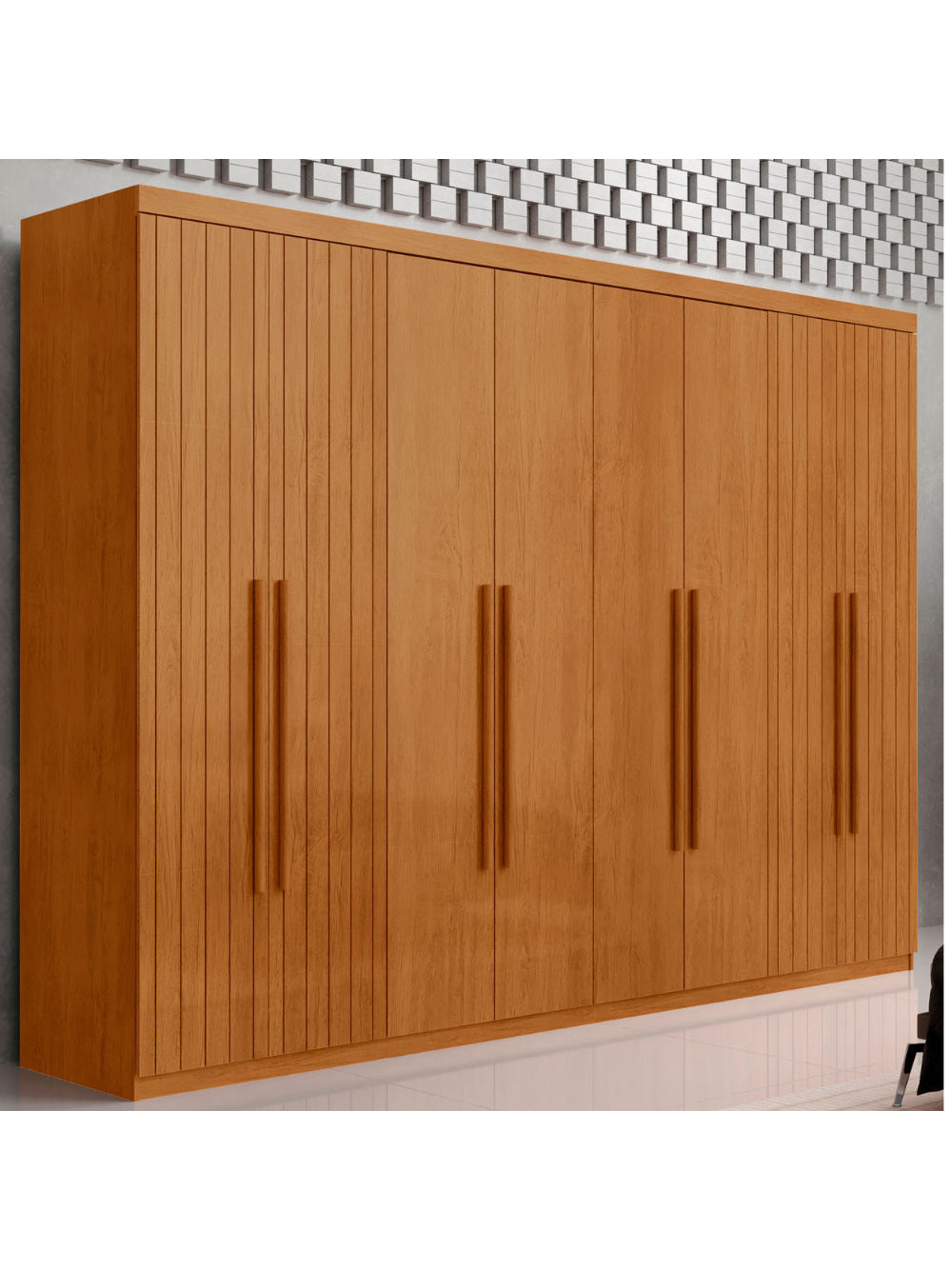 Guarda Roupa Casal Toronto MDF 8 Portas e 4 Gavetas Moderna Mobília - Naturalle