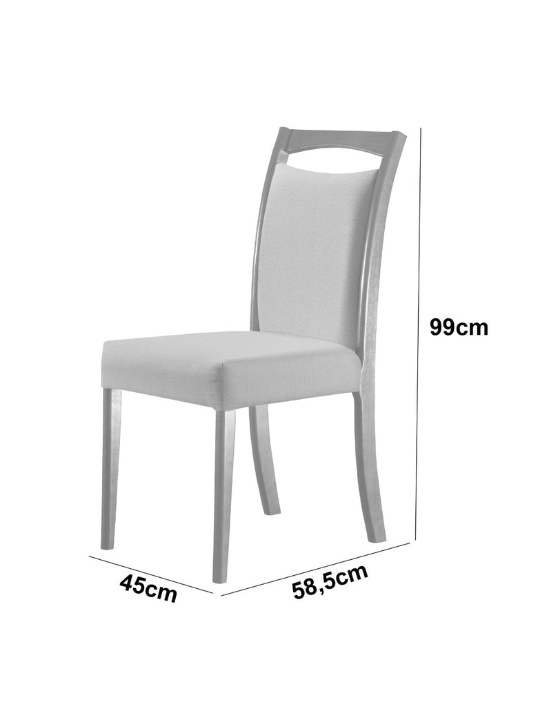 Conjunto para Sala de jantar Munique em Madeira Maciça 6 cadeiras Mobillare