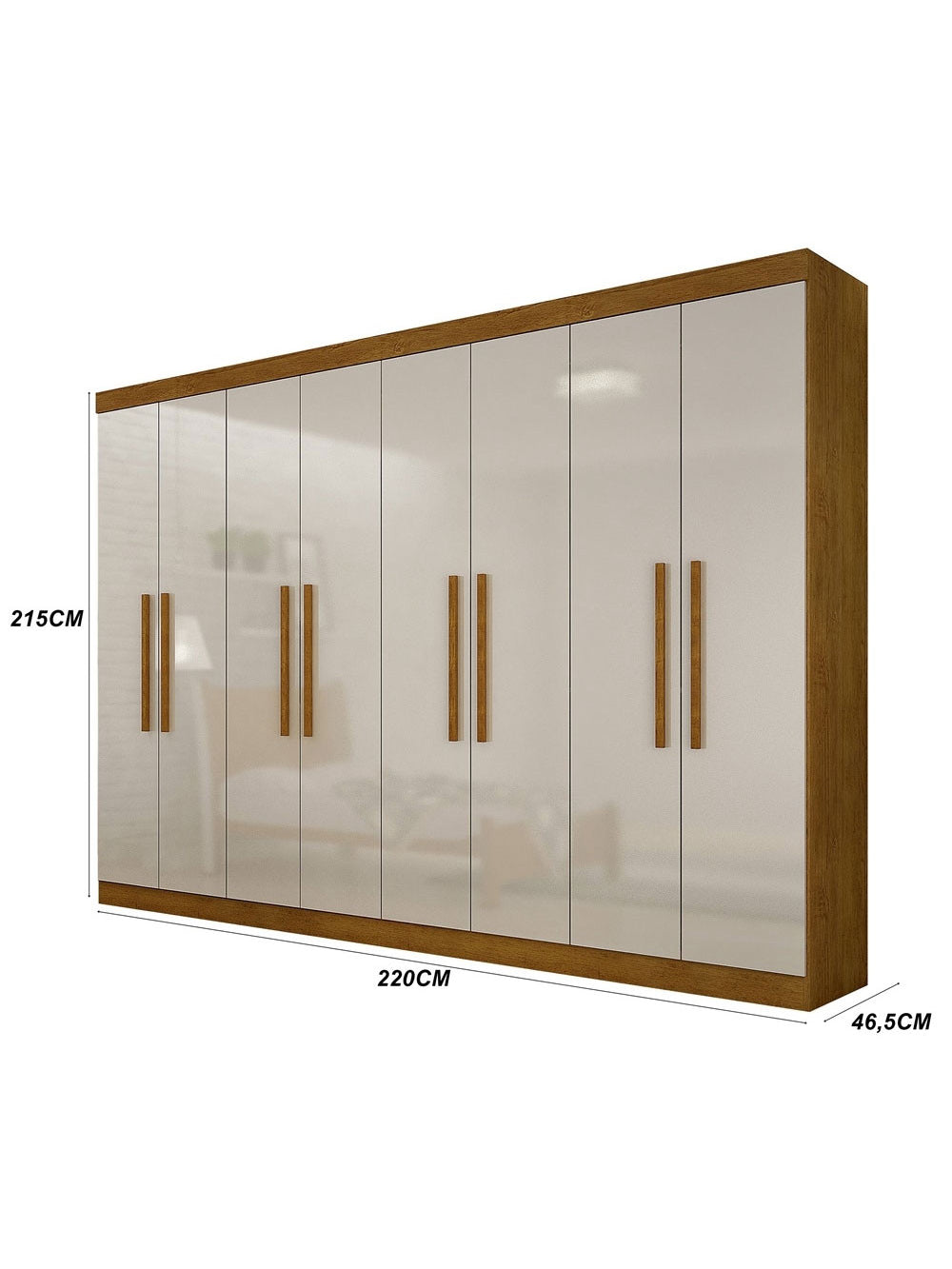 Guarda Roupa Casal Hera MDF 8 Portas e 4 Gavetas Rufato