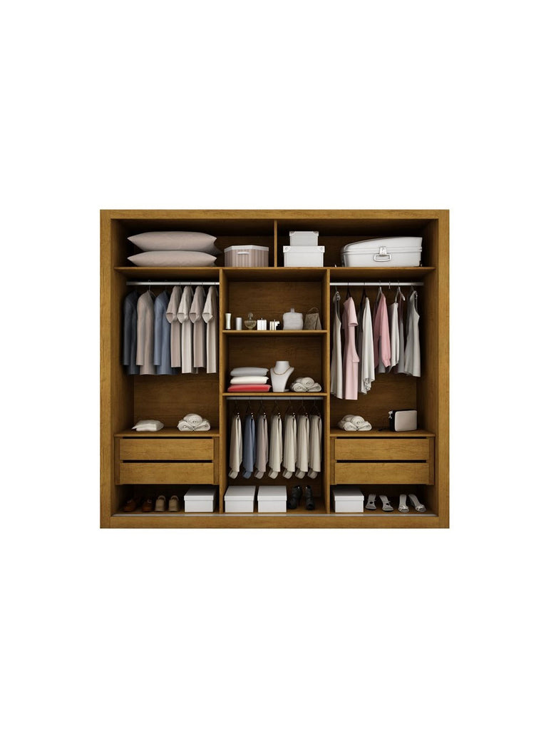 Guarda Roupa Casal Veneza 3 Portas 4 Gavetas MDF Rufato