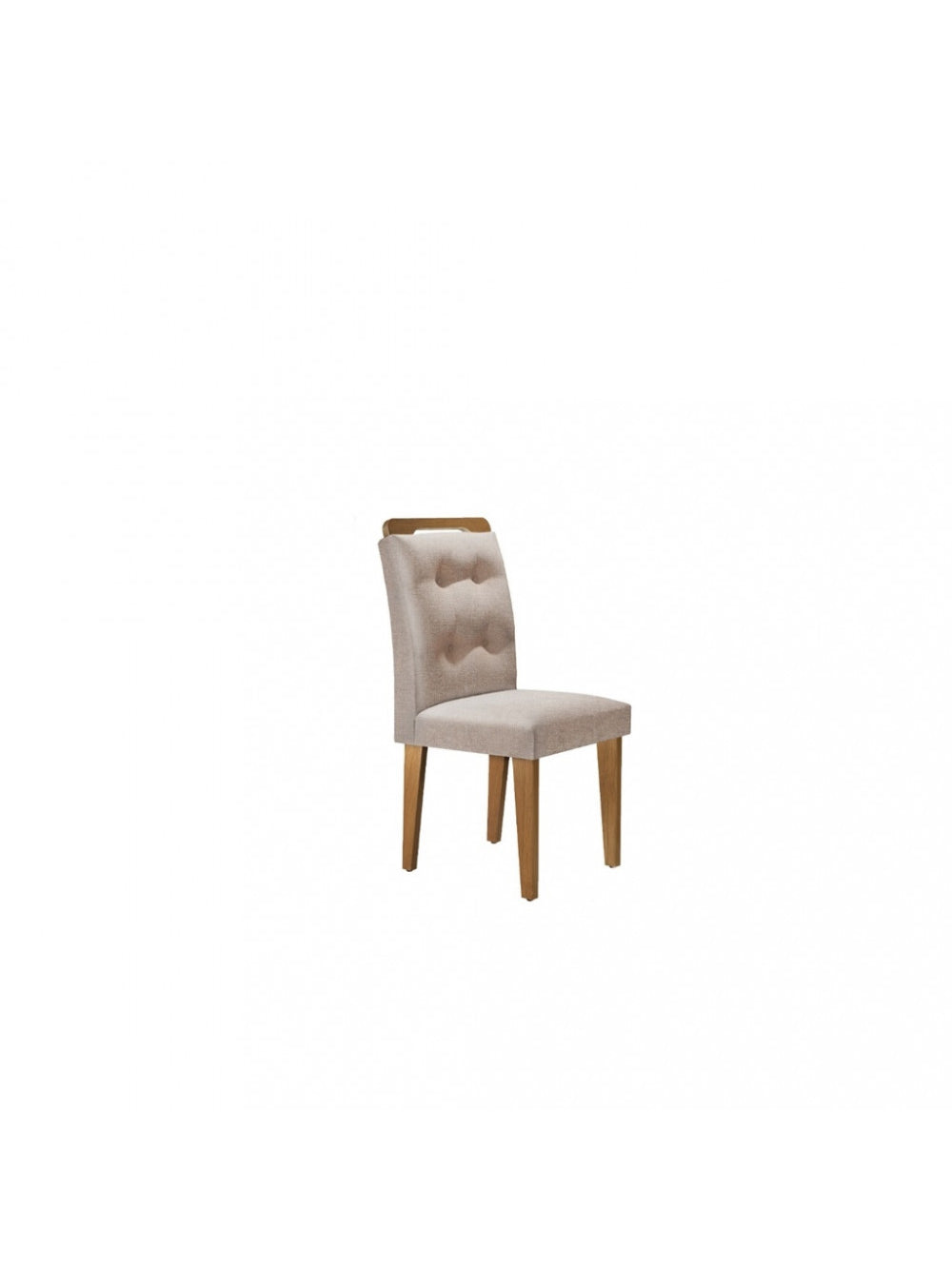 Conjunto com 2 Cadeiras Carol MDF Rufato - Imbuia/Linho Rustico