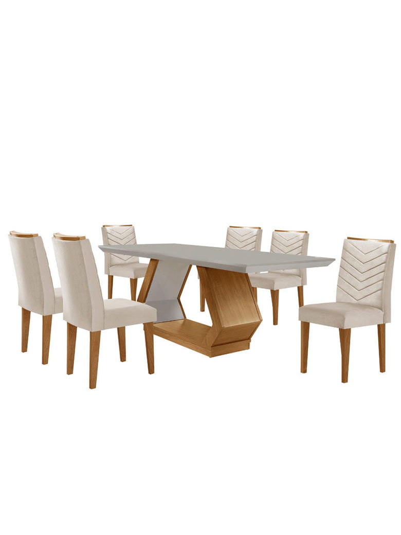 Sala de Jantar Alvorada com 6 Cadeiras Liz MDF Rufato