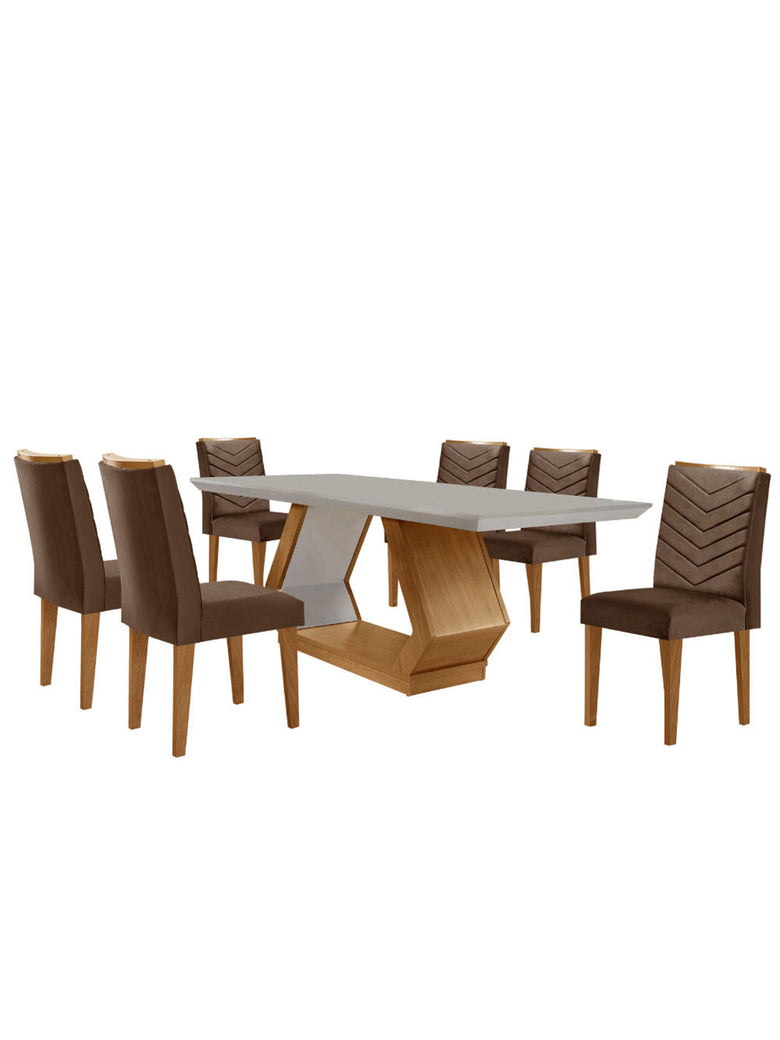 Sala de Jantar Alvorada com 6 Cadeiras Liz MDF Rufato