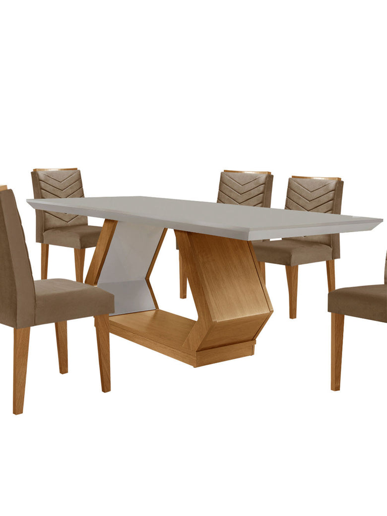 Sala de Jantar Alvorada com 6 Cadeiras Liz MDF Rufato