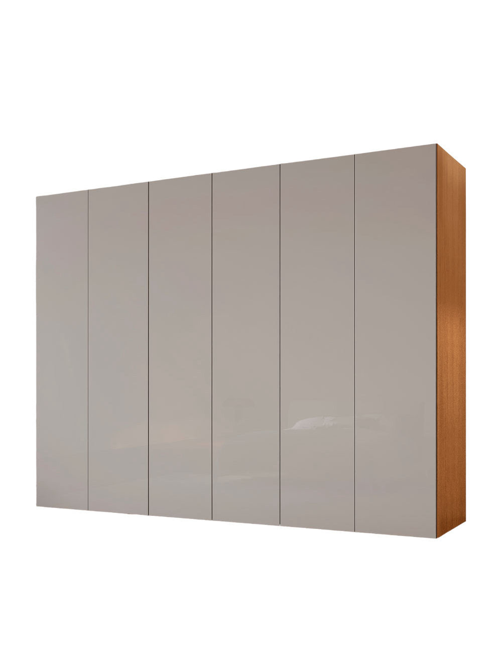 Guarda Roupa Casal Coliseu 100 MDF 6 Portas e 6 Gavetas Moderna Mobília - Naturalle/Off White